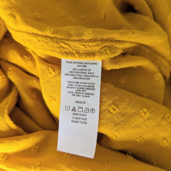 LOFT Swiss Dot Blouse in Mustard Yellow Size M - Picture 7 of 7